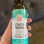 Guru Nanda Coconut & Mint Teeth Whitening Oil with Tongue Scraper