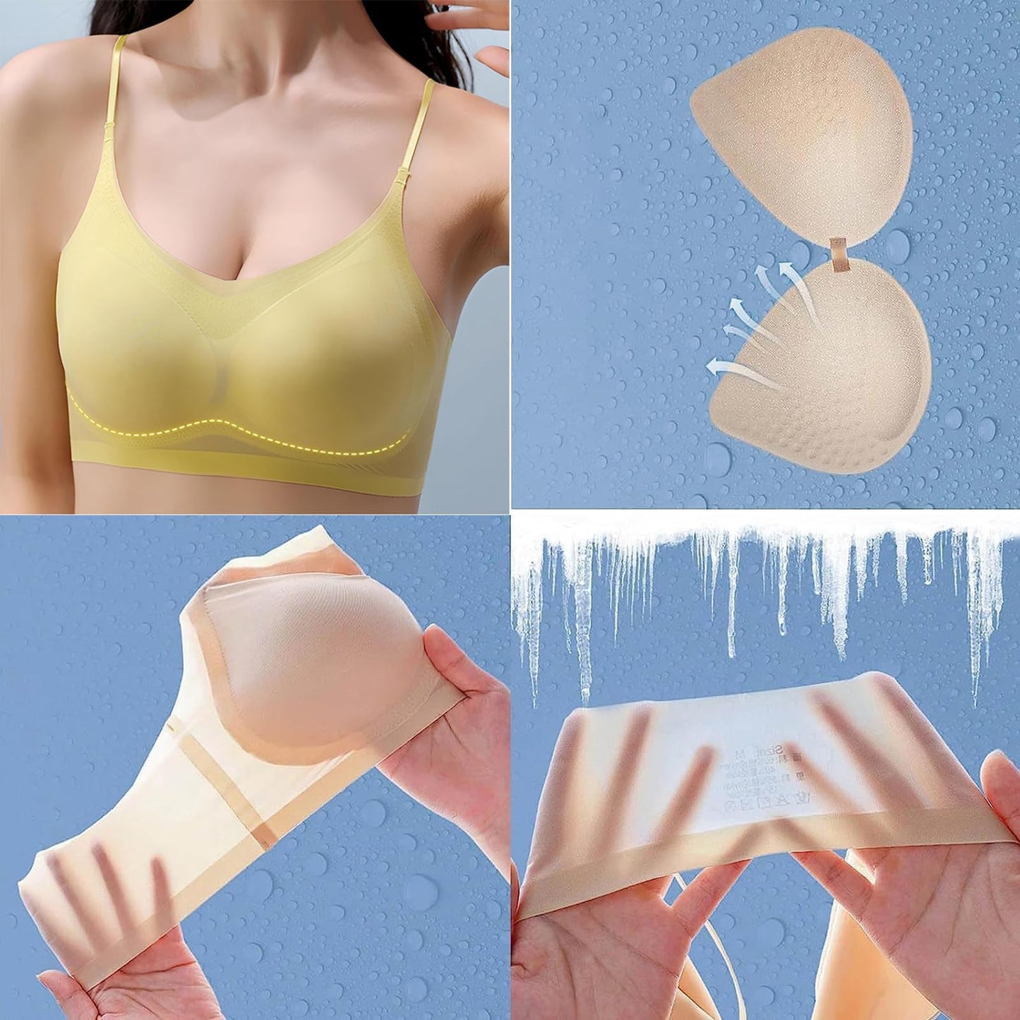 Ultra-Thin Ice Silk Comfort Bra : Pack OF 3